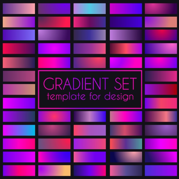 Multicolored bright gradient set.