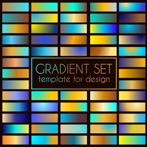 Multicolored bright gradient set.