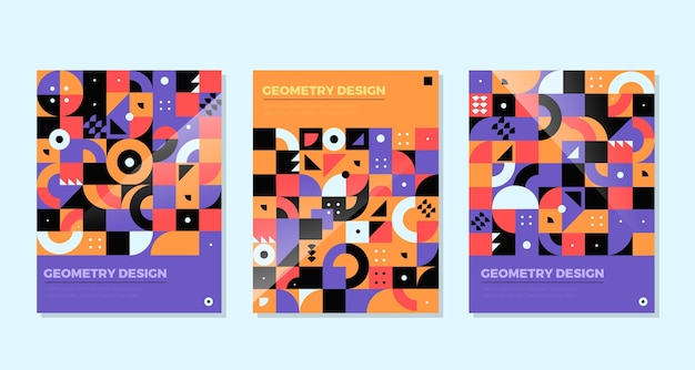 Multicolored crowded shapes geometric business covers