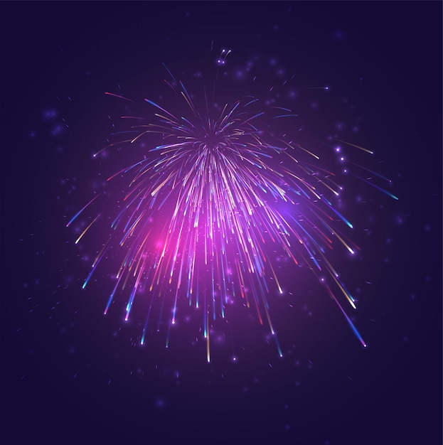 Multicolored fireworks, explosion of joy in the sky