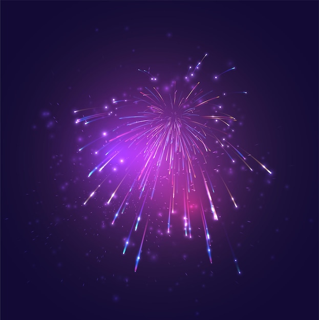 Multicolored fireworks, explosion of joy in the sky