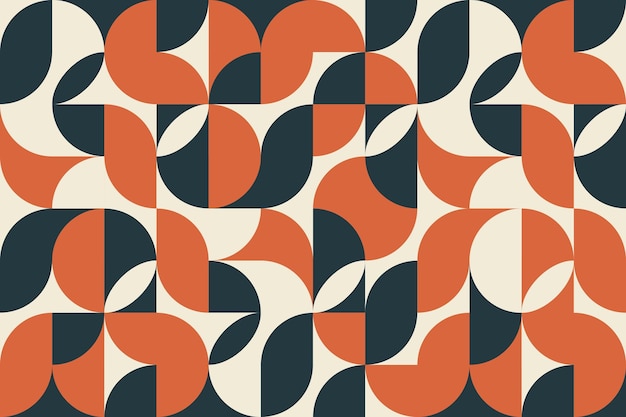 Multicolored geometric half-circle seamless pattern in Scandinavian style