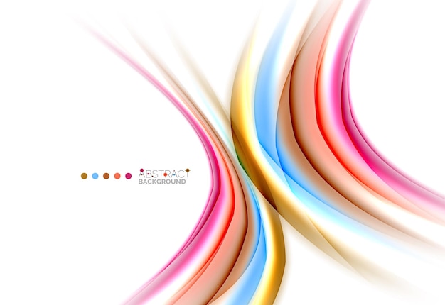 Multicolored lines on white motion concept abstract background Vector