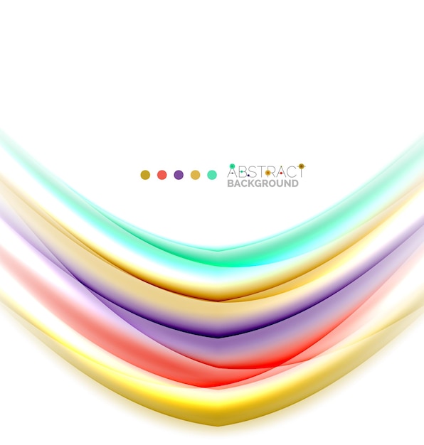 Multicolored lines on white motion concept abstract background Vector