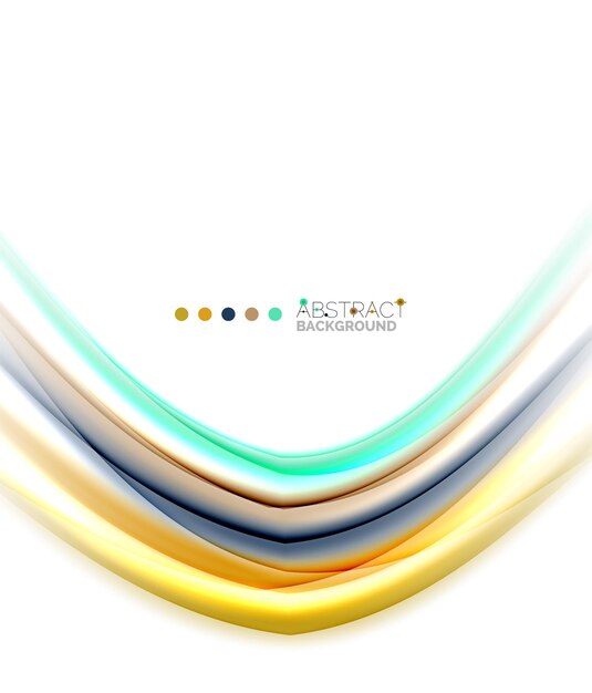 Multicolored lines on white motion concept abstract background