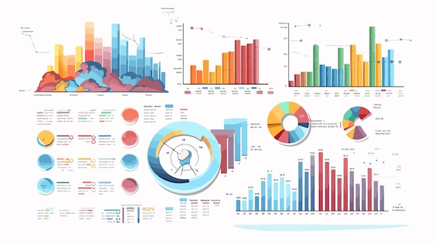 Vector multicolored parts infographic diagram for business presentations