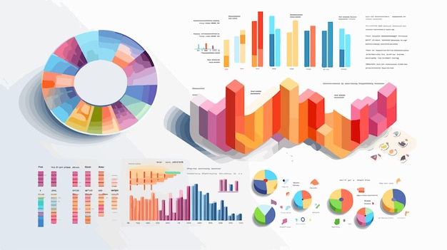 Vector multicolored parts infographic diagram for business presentations