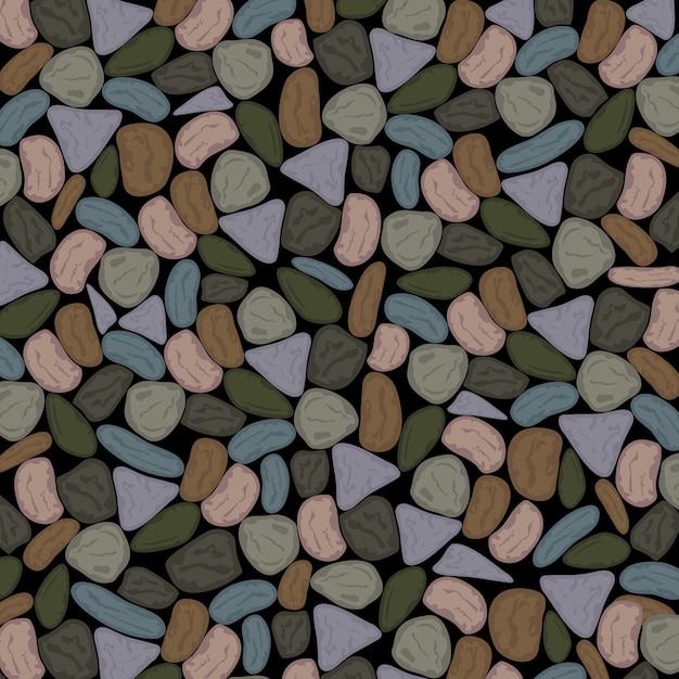 Multicolored Pebbles Background in Dull Grenish Grey Tones