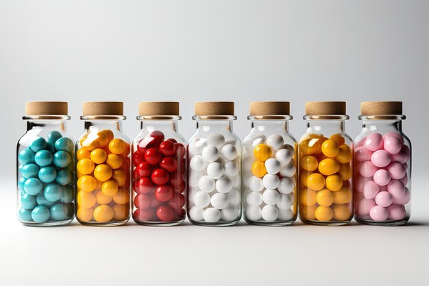 Vector multicolored pills spilling out of a pill bottle copy space available and suitable for india natio