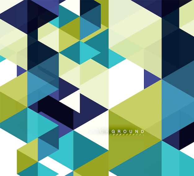 Multicolored triangles abstract background mosaic tiles concept