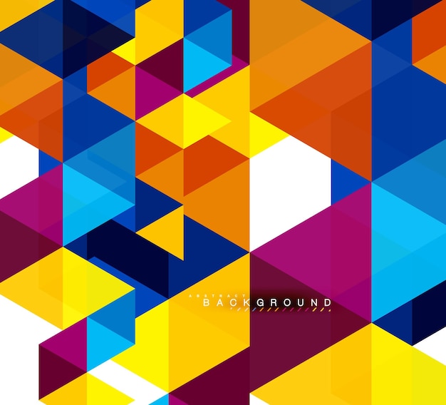 Multicolored triangles abstract background mosaic tiles concept