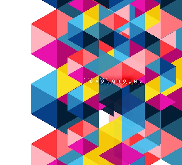 Multicolored triangles abstract background mosaic tiles concept