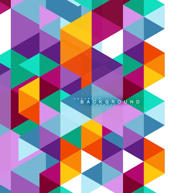 Multicolored triangles abstract background mosaic tiles concept