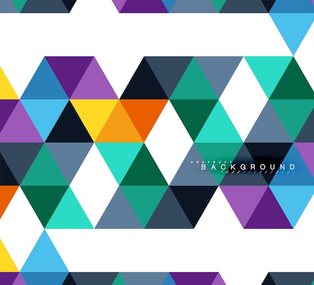 Multicolored triangles abstract background mosaic tiles concept