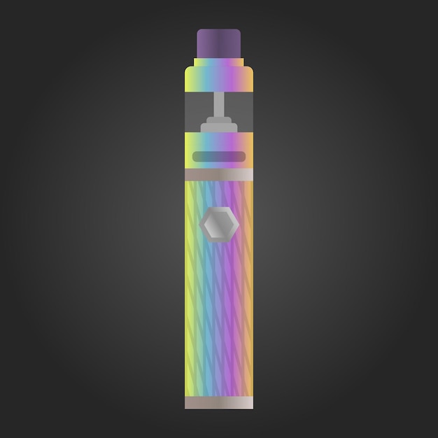 Multicolored vape. Electronic Cigarette. Elf bar. Multicolored gradient. Vector