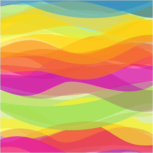 Multicolored waves abstract design background