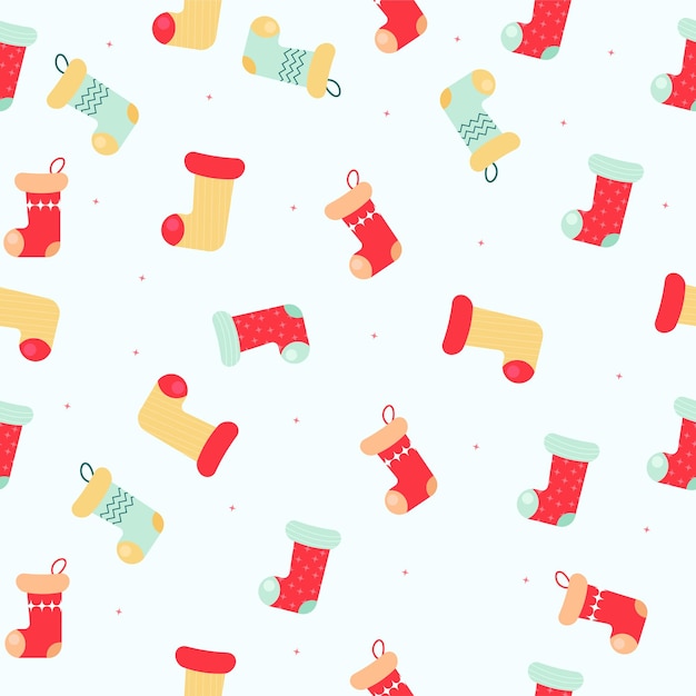 Multicoloured Christmas sock pattern Vector