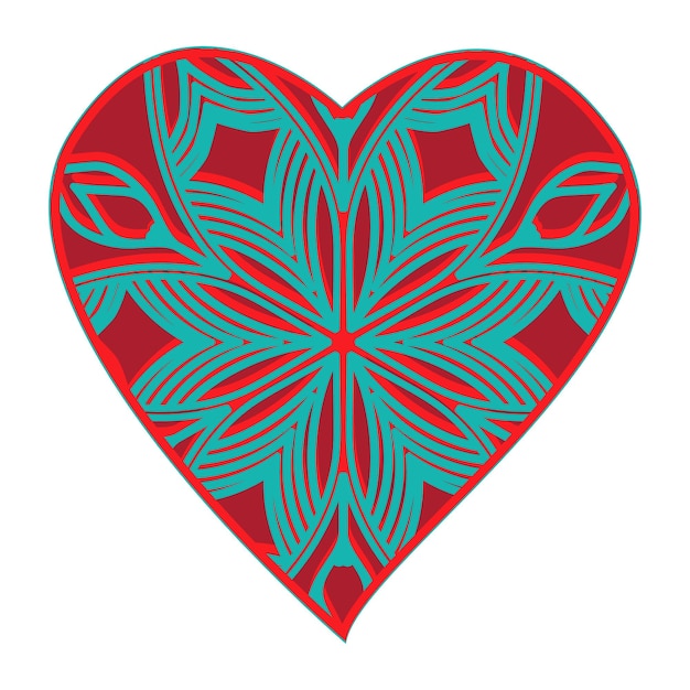 Multilayer valentine heart mandala background.