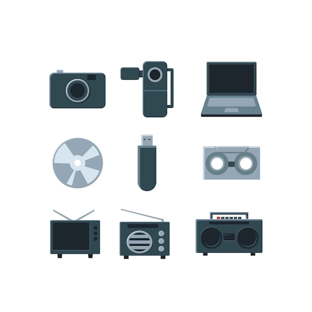 Multimedia icons set