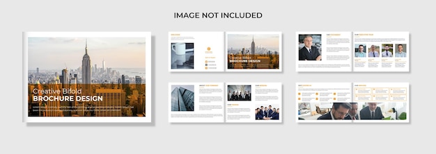 Multipage corporate business modern landscape bifold company profile brochure template design