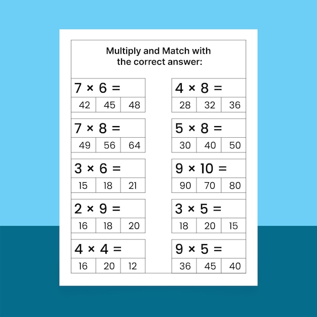 Vector multiplication math worksheets for kids.