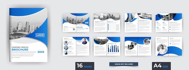 Multipurpose 16page brochure design Creative corporate bifold brochure template