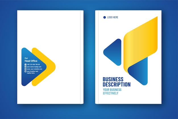 Multipurpose book cover yellow and gradient blue color modern professional design template