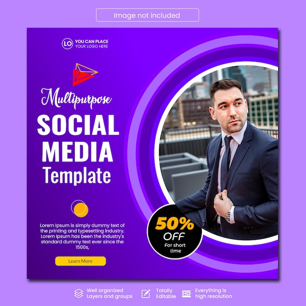 Multipurpose creative agency social media post template