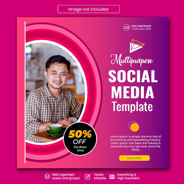 Multipurpose creative agency social media post template