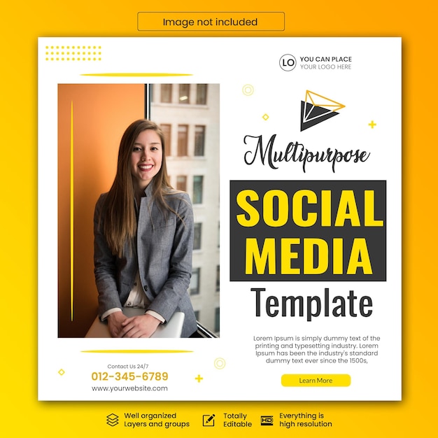 Multipurpose creative agency social media post template