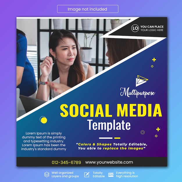 Multipurpose creative agency social media post template