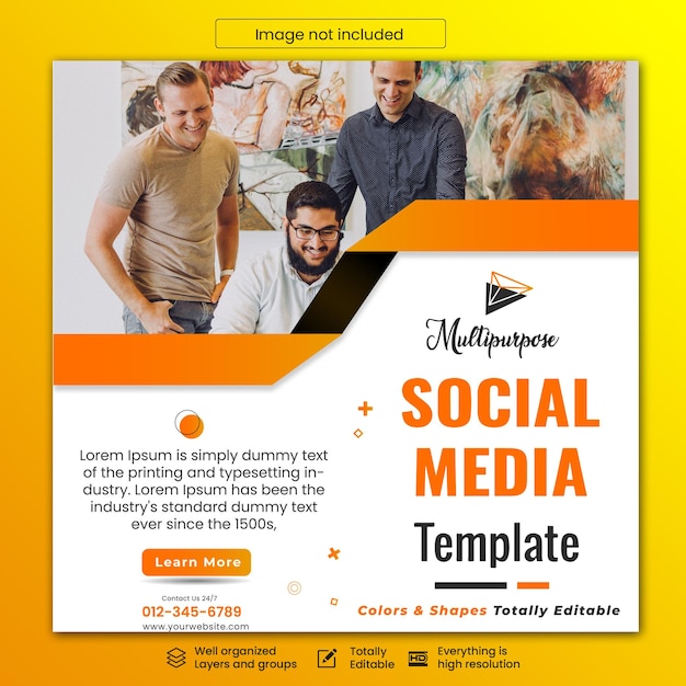 Multipurpose creative agency social media post template