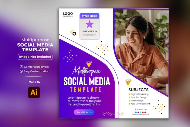 Multipurpose social media marketing post template