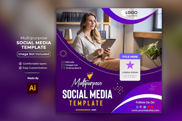 Multipurpose social media marketing post template