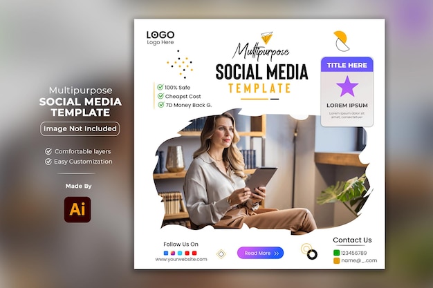 Multipurpose social media marketing post template