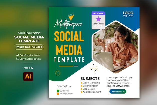 Multipurpose social media marketing post template