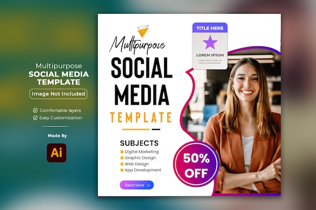 Multipurpose social media marketing post template