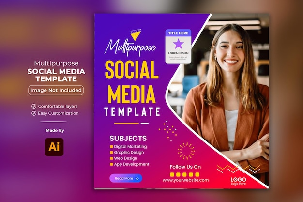 Multipurpose social media marketing post template