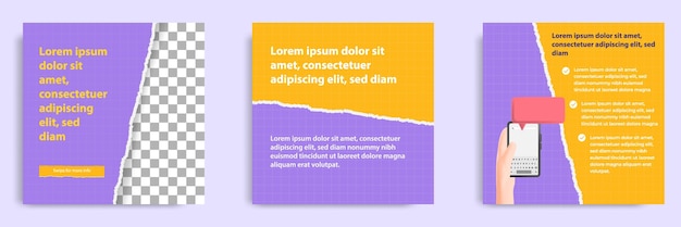 Multipurpose torn paper design social media post banner template for tips knowledge sale product