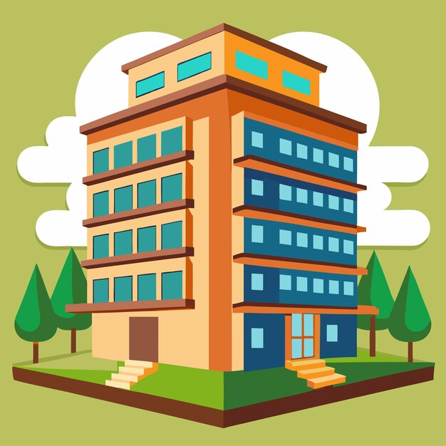 multistory building clipart vector art and illustration