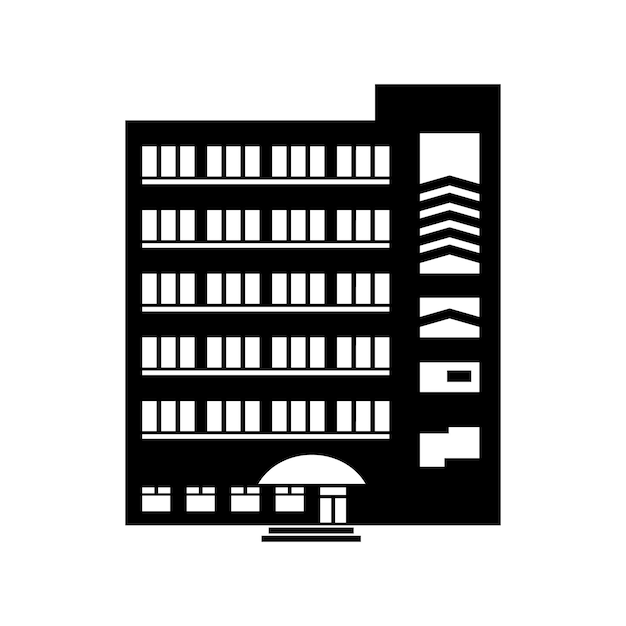 Multistory building icon in simple style on a white background