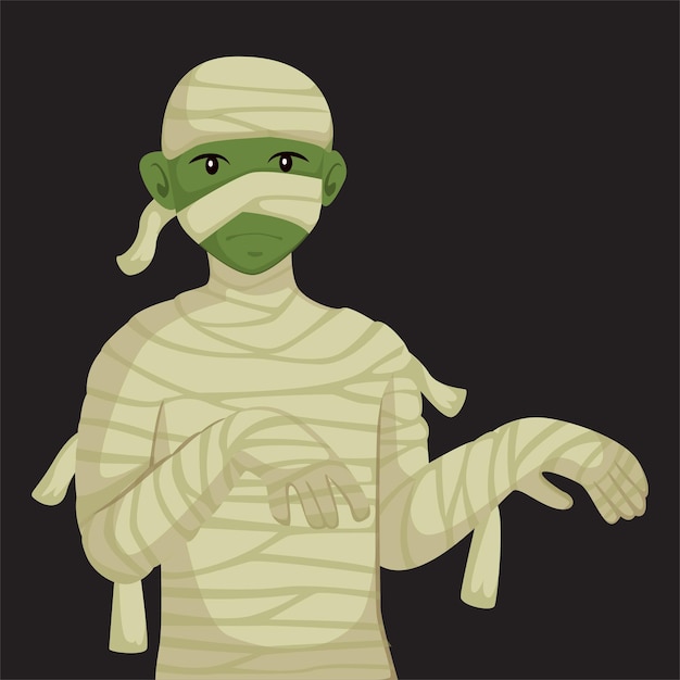 Mummy Halloween Character Design Illustration