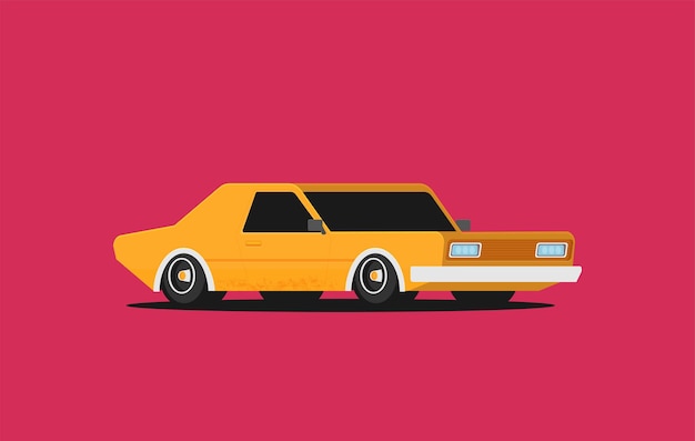 Muscle car Flat styled vector illustration