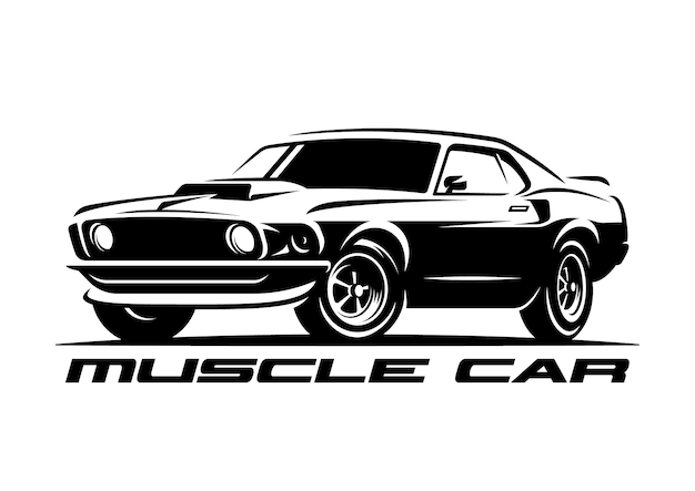 Muscle car retro logo,  emblem.