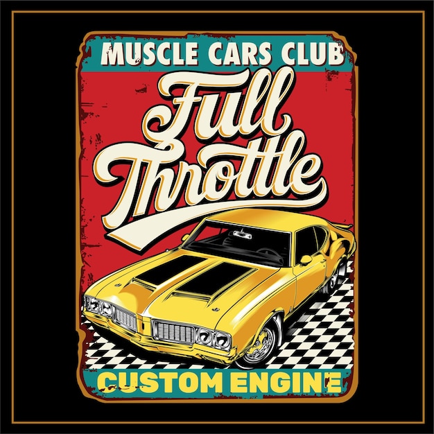 Muscle Cars Club Illustration Graphic