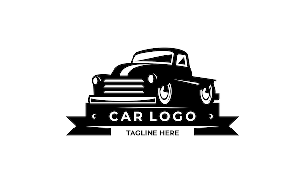 Muscle logo. Service car repair, car restoration and car club design elements.