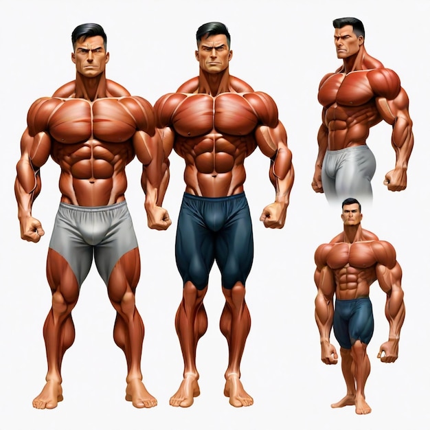 muscles vector set white background isolated a high qual