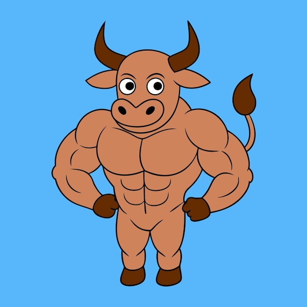 Muscular Bull Vector Graphic Design