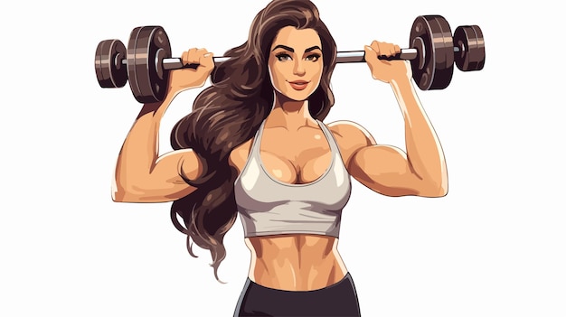 Vector muscular cartoon fitness illustration for health and wellness promotion