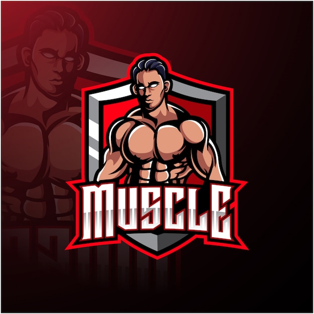 Muscular man mascot logo